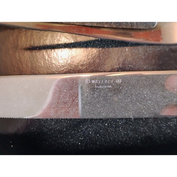 NEW IN BOX 12 Piece Vintage Hostess Set Wallace Glossy 18/10 Stainless Indonesia - Picture 7 of 14